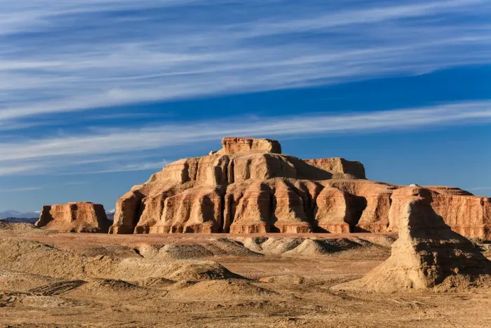 Framed Print : The Gobi Desert with dramatic sky at china