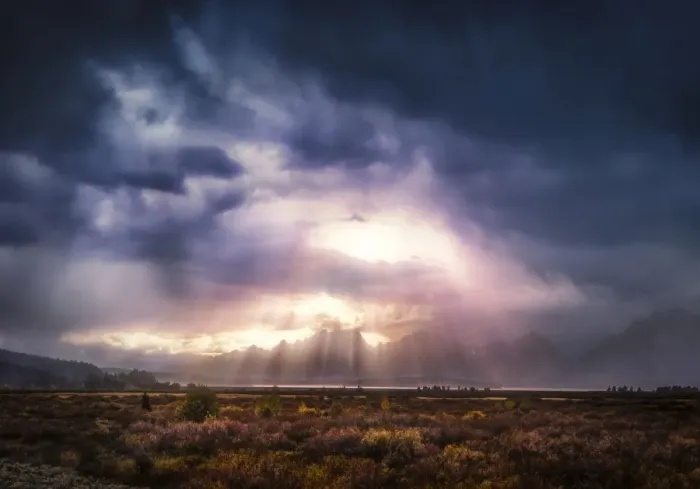 Framed Print : God Rays over the Grand Tetons Framed Print : God Rays over the Grand Tetons