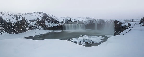 Godafoss waterfall in winter