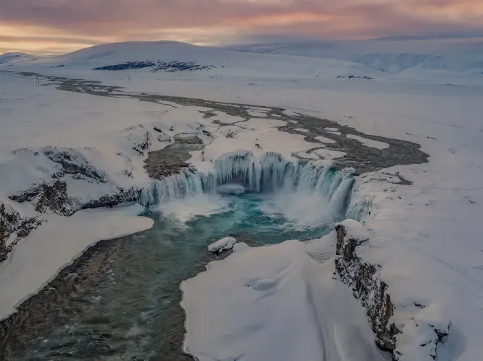 Framed Print : Godafoss in the winter, Iceland
