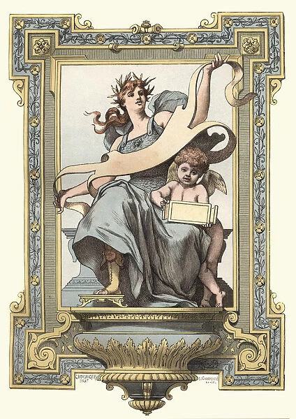 The Goddess Minerva and Cupid
