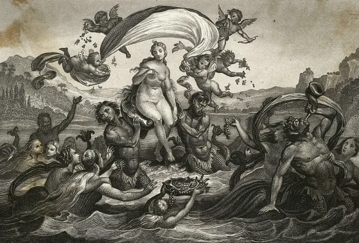 Framed Print : Goddess Venus Being Worshipped on Water Framed Print : Goddess Venus Being Worshipped on Water