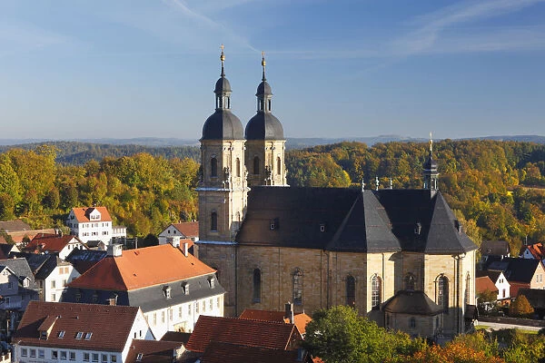 Goessweinstein with Heilige Dreifaltigkeit or Holy Trinity pilgrimage church, Franconian Switzerland, Upper Franconia, Franconia, Bavaria, Germany, Europe, PublicGround