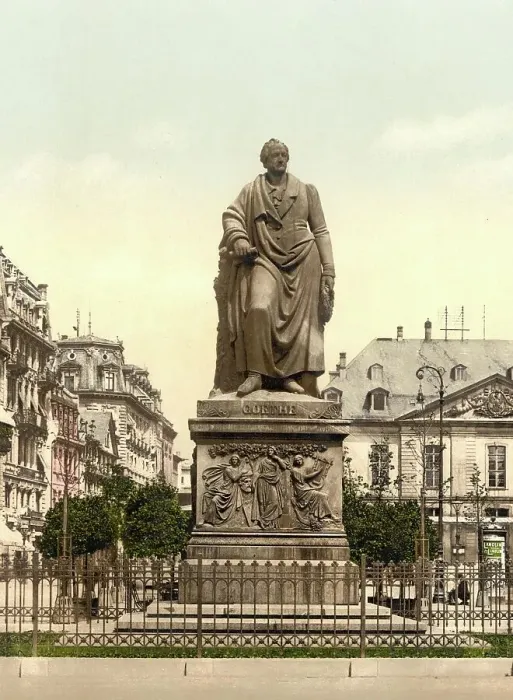 Framed Print : The Goethe Monument in Frankfurt, Hesse, Germany, Historic, digitally restored reproduction of a photochromic print from the 1890s Framed Print : The Goethe Monument in Frankfurt, Hesse, Germany, Historic, digitally restored reproduction of a photochromic print from the 1890s