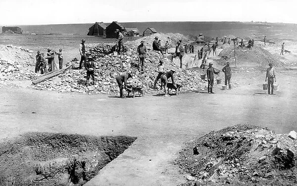 Gold Mine. circa 1888: Labourers at work at the Ferreira Gold Mining Company