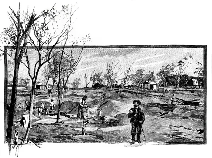Framed Print : Gold Mining in Australia Framed Print : Gold Mining in Australia