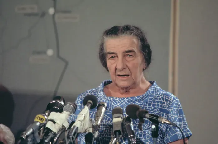 Framed Print : Golda Meir Addressing Reporters Framed Print : Golda Meir Addressing Reporters