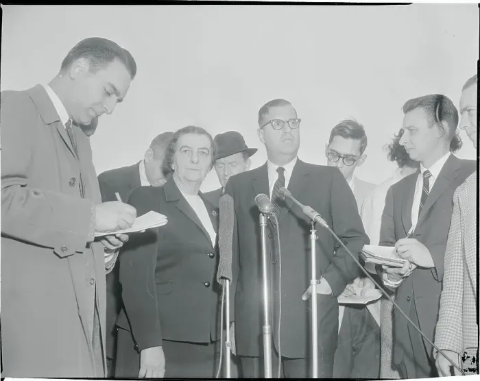Framed Print : Golda Meir Arriving with Other Notables Framed Print : Golda Meir Arriving with Other Notables