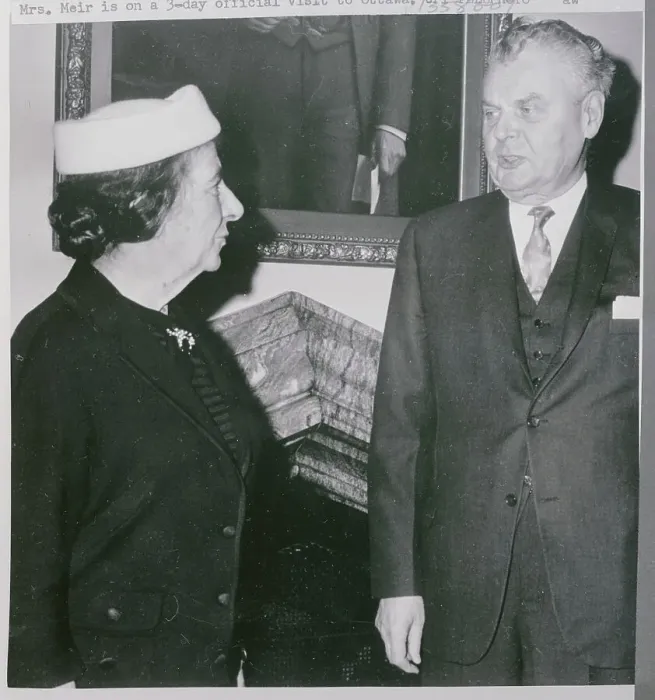 Framed Print : Golda Meir and John Diefenbaker Framed Print : Golda Meir and John Diefenbaker