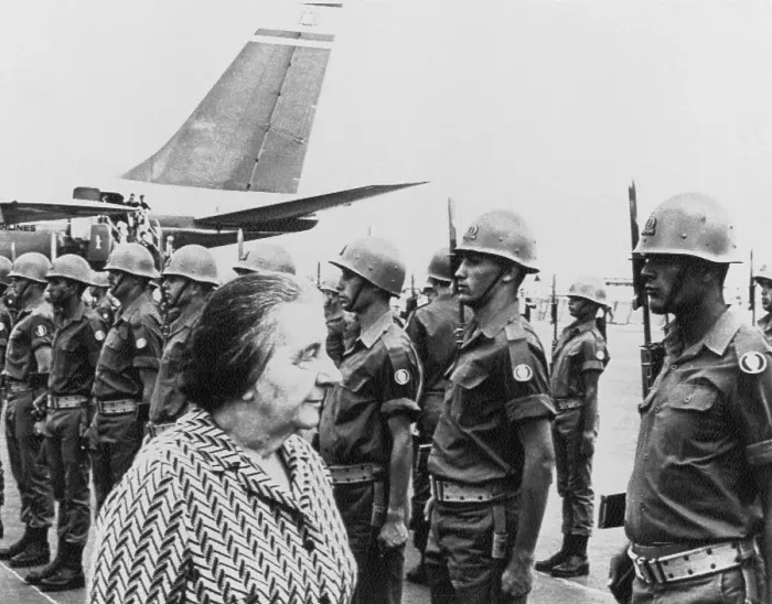 Framed Print : Golda Meir Reviewing Honor Guard Framed Print : Golda Meir Reviewing Honor Guard