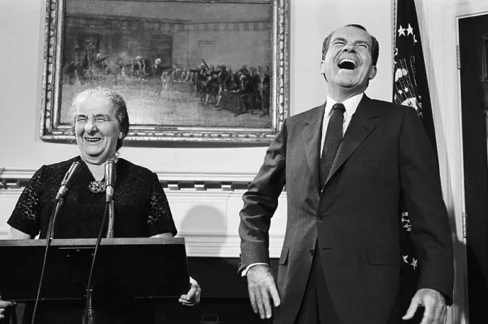 Framed Print : Golda Meir And Richard Nixon Laughing Framed Print : Golda Meir And Richard Nixon Laughing