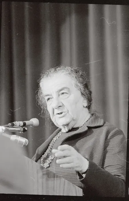 Framed Print : Golda Meir Standing While Speaking at Podium Framed Print : Golda Meir Standing While Speaking at Podium