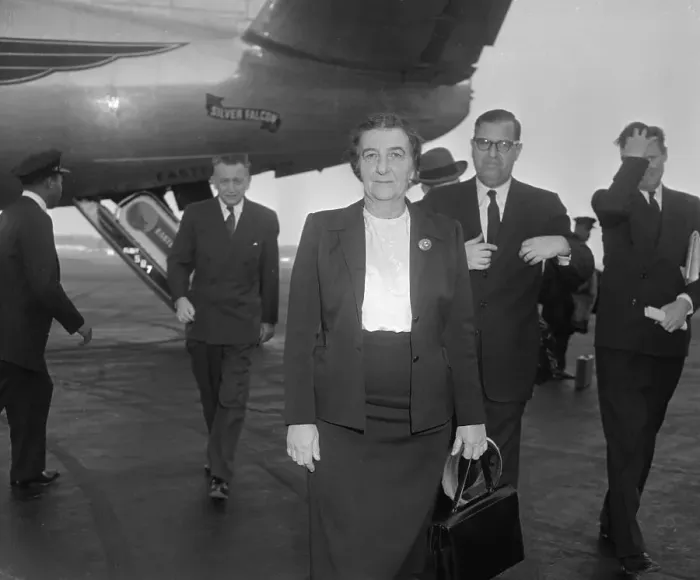 Framed Print : Golda Meir Walking from Plane Framed Print : Golda Meir Walking from Plane