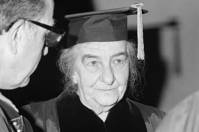 Framed Print : Golda Meir Wearing Doctoral Robe and Mortarboard Framed Print : Golda Meir Wearing Doctoral Robe and Mortarboard