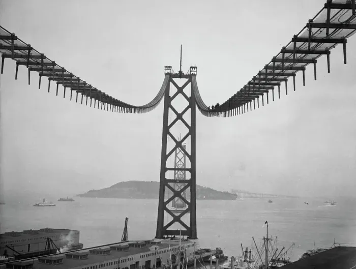 Framed Print : Golden Gate Bridge During Construction Framed Print : Golden Gate Bridge During Construction
