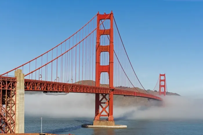 Framed Print : Golden Gate Bridge with fog, San Francisco, California Framed Print : Golden Gate Bridge with fog, San Francisco, California