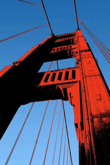 Framed Print : Golden Gate Bridge San Francisco Illustration Framed Print : Golden Gate Bridge San Francisco Illustration