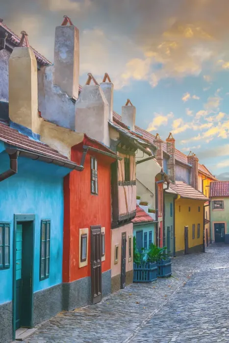 Framed Print : Golden Lane, the famous medieval street of Prague, Czech Republic Framed Print : Golden Lane, the famous medieval street of Prague, Czech Republic