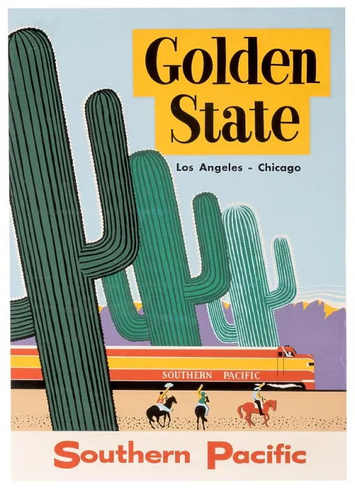 Framed Print : Golden State Railway Poster Framed Print : Golden State Railway Poster