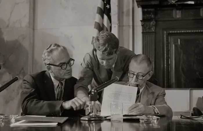 Framed Print : Goldwater and Robert Kennedy Conferring Framed Print : Goldwater and Robert Kennedy Conferring