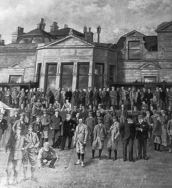 Golf Club. 1860: Golfers attending the Open Golf Championship
