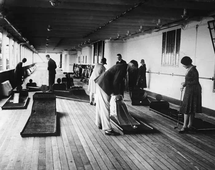 Framed Print : Golf Players Aboard Cruising Ship Framed Print : Golf Players Aboard Cruising Ship