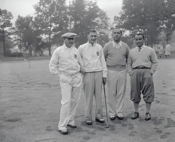 Framed Print : Golf Professionals Posing for Camera Framed Print : Golf Professionals Posing for Camera