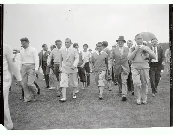 Framed Print : Golf Pros Walking on The Green