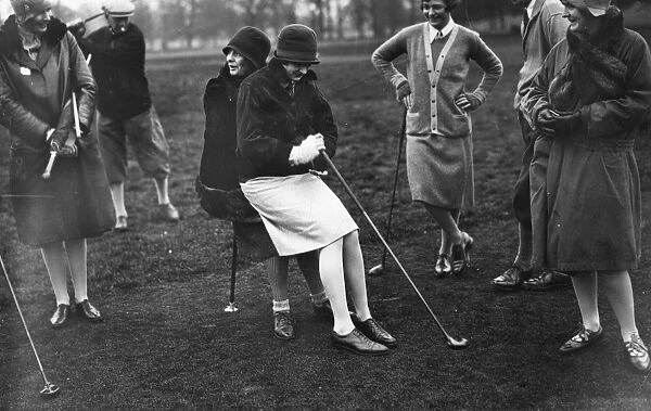 Golf Team. 14th April 1928: Members of the ladies team captained by Mademoiselle
