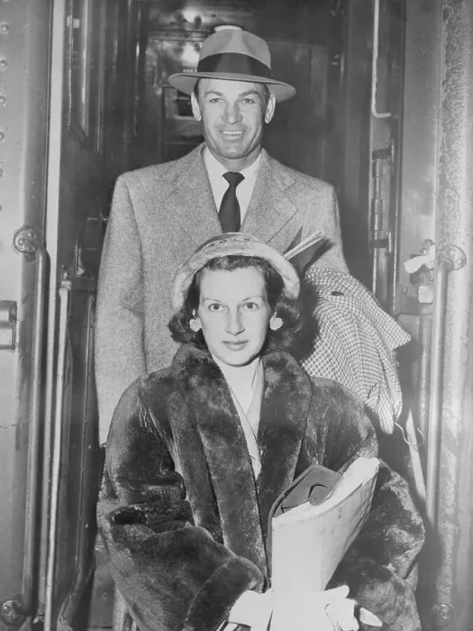 Framed Print : Golfer Ben Hogan and Wife Valerie Leaving Train Framed Print : Golfer Ben Hogan and Wife Valerie Leaving Train