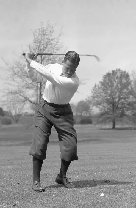 Framed Print : Golfer Bobby Jones Practicing