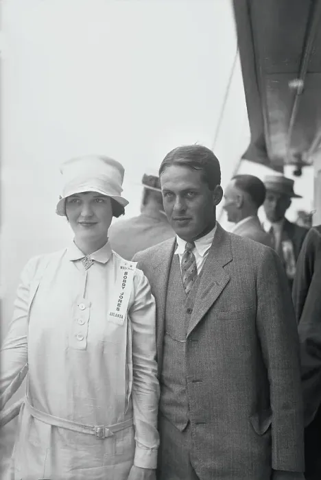 Framed Print : Golfer Bobby Jones and Wife Posing on Liner Framed Print : Golfer Bobby Jones and Wife Posing on Liner