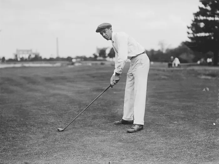 Framed Print : Golfer Francis Ouimet in Golfing Position Framed Print : Golfer Francis Ouimet in Golfing Position