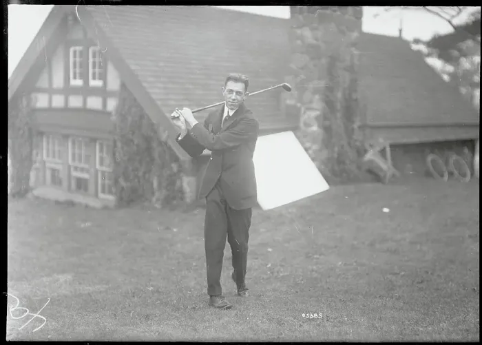 Framed Print : Golfer Francis Ouimet Swinging Golf Club Framed Print : Golfer Francis Ouimet Swinging Golf Club