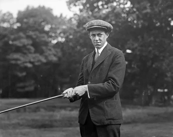 Framed Print : Golfer Frank Ouimet with Golf Club Framed Print : Golfer Frank Ouimet with Golf Club