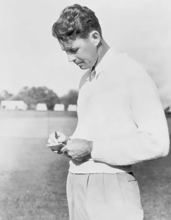 Framed Print : Golfer Henry Picard Writing Down Scores Framed Print : Golfer Henry Picard Writing Down Scores