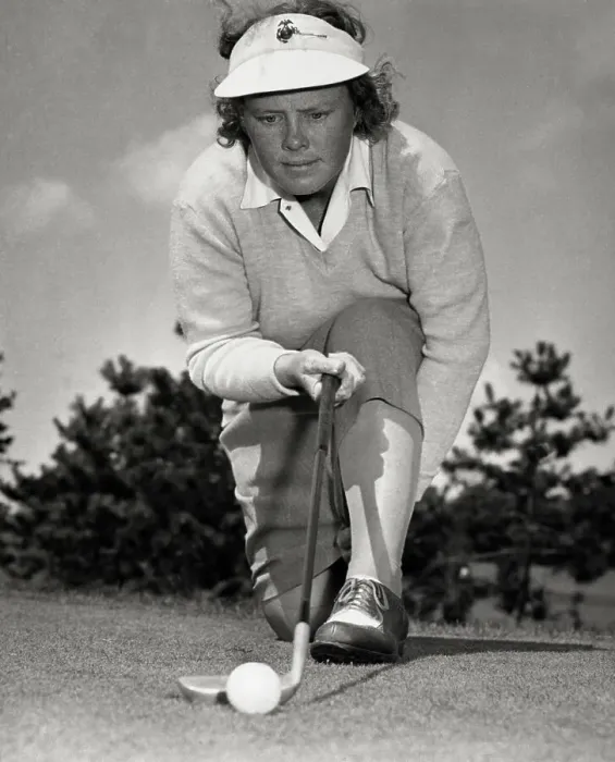 Framed Print : Golfer Patty Berg Lining Up a Putt Framed Print : Golfer Patty Berg Lining Up a Putt