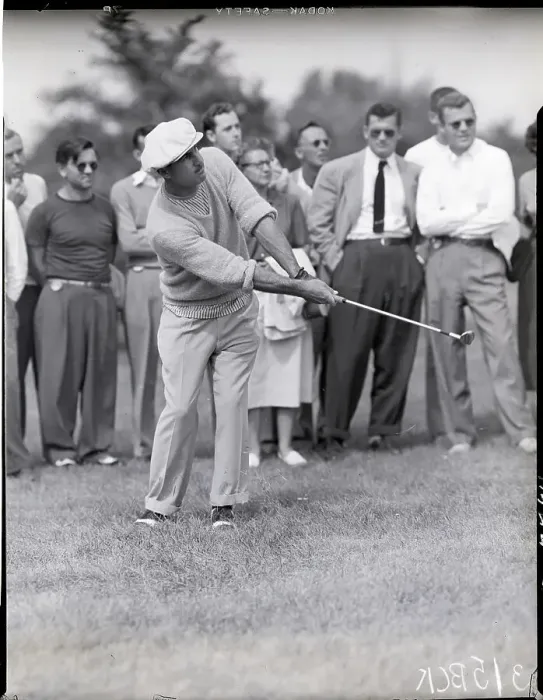 Framed Print : Golfer Robert Riegel Tees Off