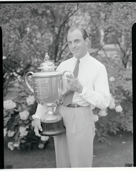 Framed Print : Golfer Sammy Snead Posing with a Trophy Framed Print : Golfer Sammy Snead Posing with a Trophy