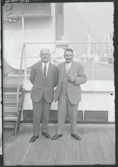 Framed Print : Golfers Alex Herd and J. H. Taylor Posing on Ship Framed Print : Golfers Alex Herd and J. H. Taylor Posing on Ship