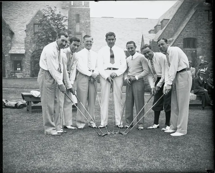 Framed Print : Golfers Posing Together Framed Print : Golfers Posing Together