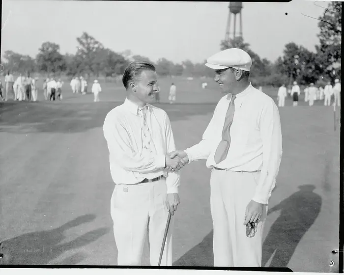 Framed Print : Golfers Shaking Hands Framed Print : Golfers Shaking Hands