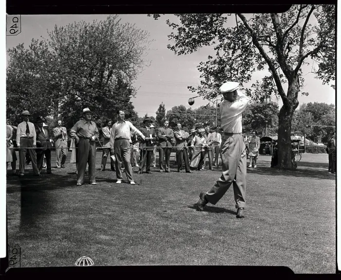 Framed Print : Golfers Watching Byron Nelson Tee Off Framed Print : Golfers Watching Byron Nelson Tee Off