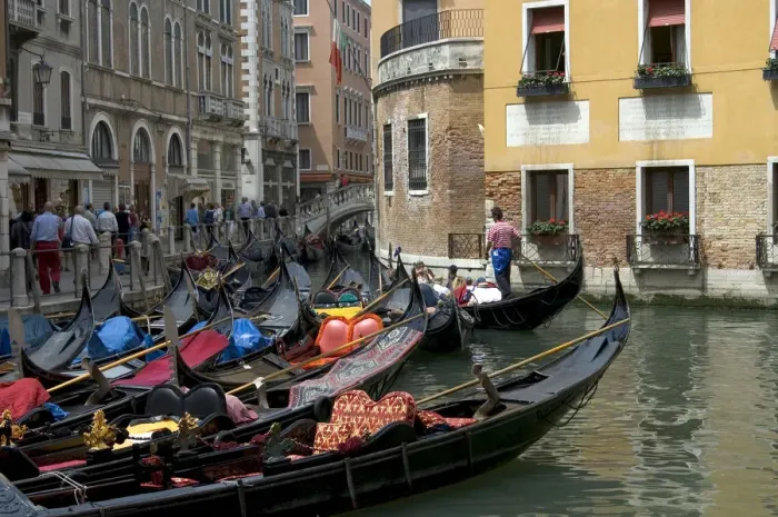 Framed Print : Gondolas Venice Italy