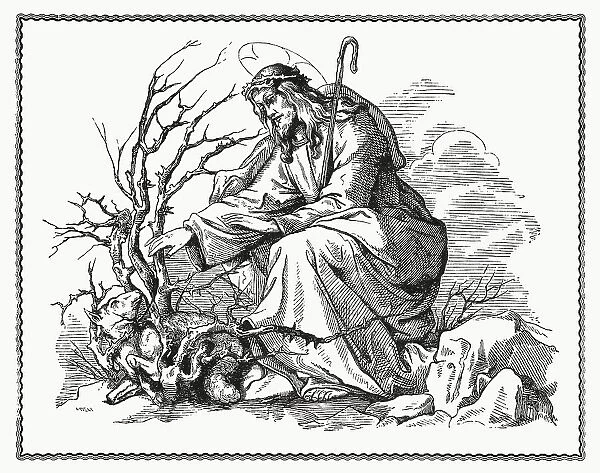 The Good Shepherd, wood engraving, published in 1894