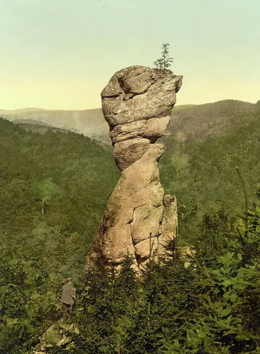 Framed Print : The goose beak near Ilfeld in the Harz Mountains, Thuringia, Germany, Historic, digitally restored reproduction of a photochrome print from the 1890s Framed Print : The goose beak near Ilfeld in the Harz Mountains, Thuringia, Germany, Historic, digitally restored reproduction of a photochrome print from the 1890s