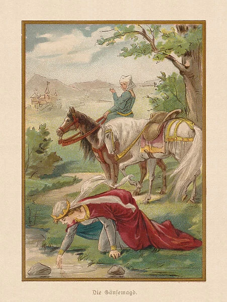 The Goose Girl (Die GAÔé¼nsemagd), by Brothers Grimm, chromolithograph, 1898