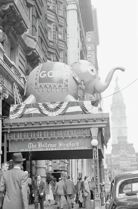 Framed Print : GOP Elephant on Hotel Marquee Framed Print : GOP Elephant on Hotel Marquee