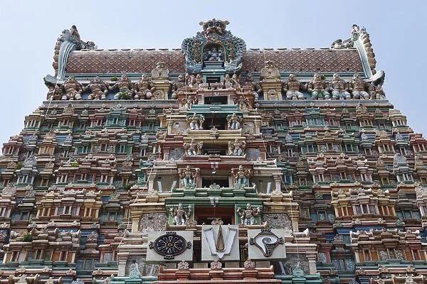 Gopuram of Srivilliputhur Vadapadrasayi temple, Srivilliputtur, Tamil Nadu, Tamilnadu, South India, India, Asia