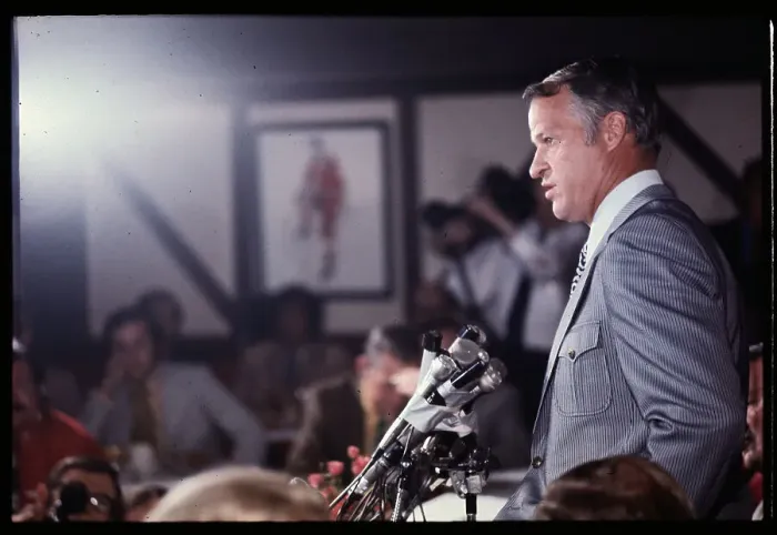 Framed Print : Gordie Howe Announcing Retirement Framed Print : Gordie Howe Announcing Retirement